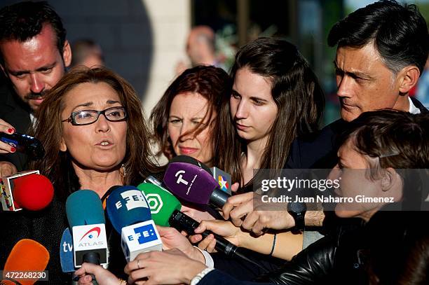 Begona Fernandez attends the funeral chapel for the journalist Jesus Hermida at La Paz Morgue on May 05, 2015 in Madrid, Spain.