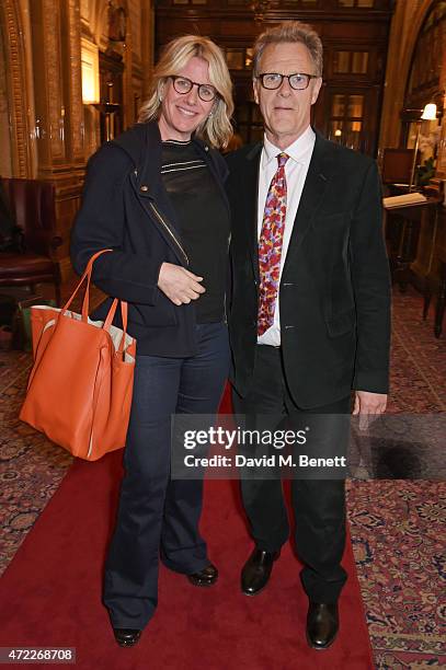 Fiona Golfar and producer Robert Fox attend an after party following the press night performance of "The Audience" at The Royal Horseguards Hotel on...