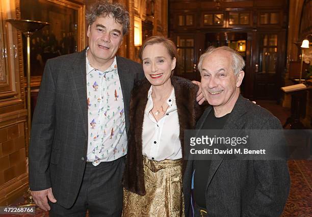 Cast members Gordon Kennedy, Dame Kristin Scott Thomas and Nicholas Woodeson attend an after party following the press night performance of "The...