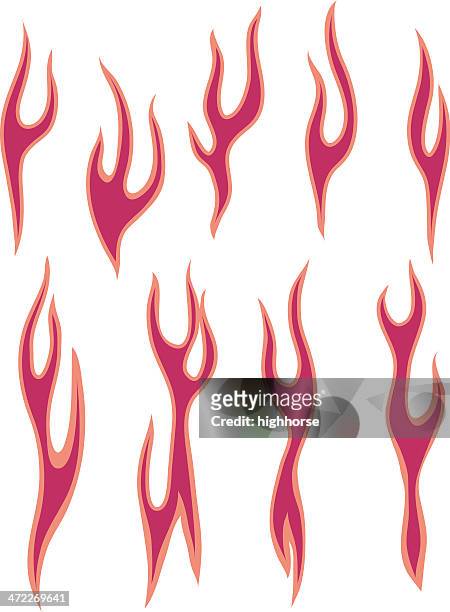 nine hot rod flames toolkit - pinstripe stock illustrations