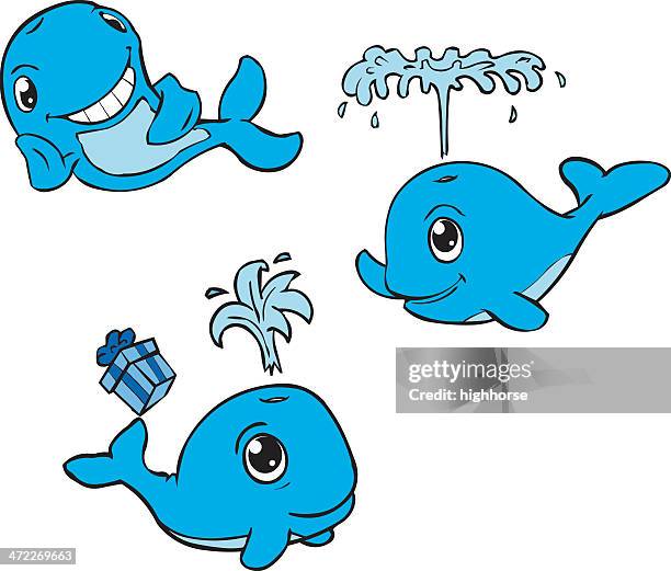 baby shower whales - cartoon whale stock illustrations