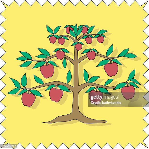 apple tree - small town stock illustrations