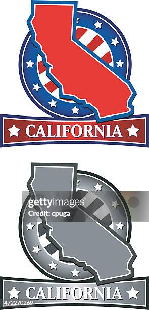 california crest - textile patch stock illustrations