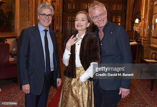 Producer Matthew Byam Shaw, Dame Kristin Scott Thomas and director Stephen Daldry attend an after party following the press night performance of "The...