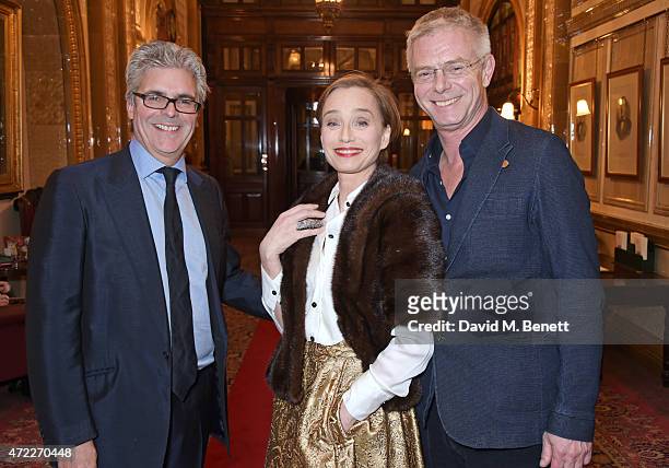 Producer Matthew Byam Shaw, Dame Kristin Scott Thomas and director Stephen Daldry attend an after party following the press night performance of "The...