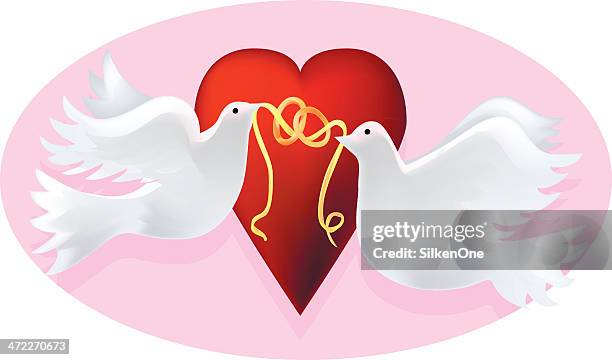 hochzeit doves - engagement ring stock-grafiken, -clipart, -cartoons und -symbole