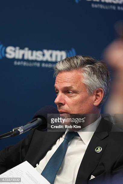 No Labels Co-Chair Jon Huntsman co-hosts a special edition of SiriusXM's No Labels Radio, airing on SiriusXM POTUS at SiriusXM Studios on May 5, 2015...
