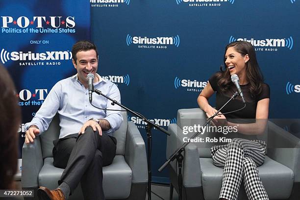 Ari Melber and Abby Huntsman attend a special edition of SiriusXM's No Labels Radio, airing on SiriusXM POTUS at SiriusXM Studios on May 5, 2015 in...