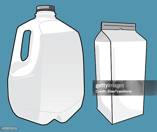 stockillustraties, clipart, cartoons en iconen met milk cartons template - melkpak