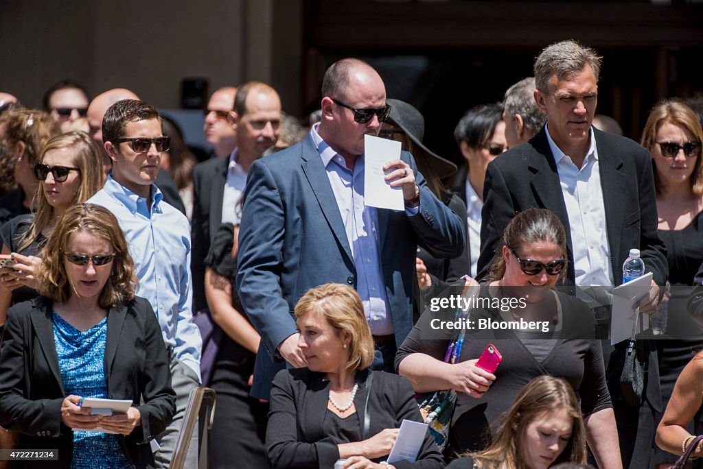 Mourners Attend The Funeral Of SurveyMonkey Chief Executive Officer Dave Goldberg