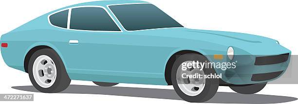 ilustraciones, imágenes clip art, dibujos animados e iconos de stock de clásico datsun - autos deportivos