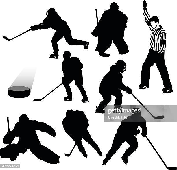 hockey elements - hockey referee stock illustrations