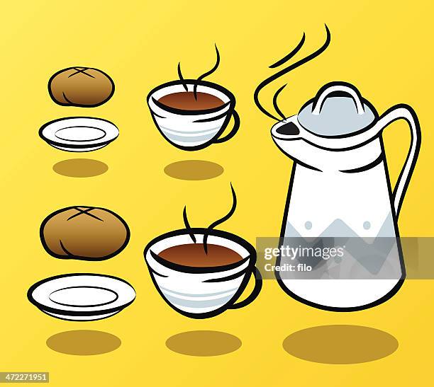coffee or tea - hazelnuts stock illustrations