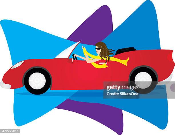 ilustrações de stock, clip art, desenhos animados e ícones de conversível divertir - status car