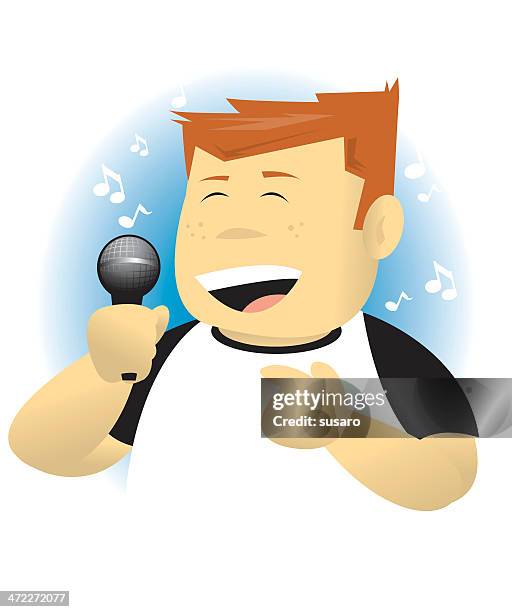 i love singing - man smiling teeth stock illustrations