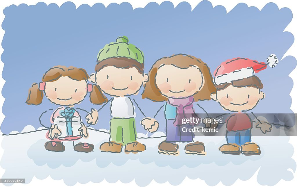 Scribbles: winter family