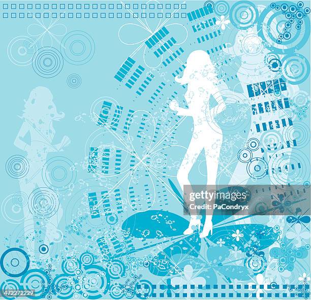 blue grunge dance - house party dancing stock illustrations