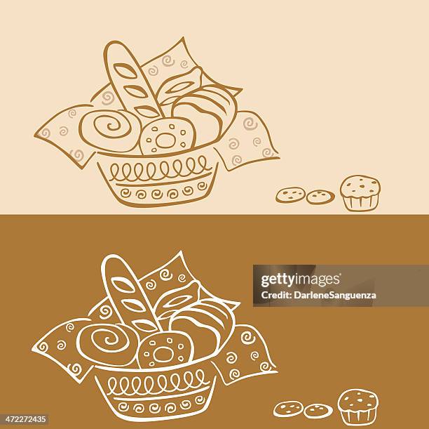 bread - empty bread basket stock illustrations