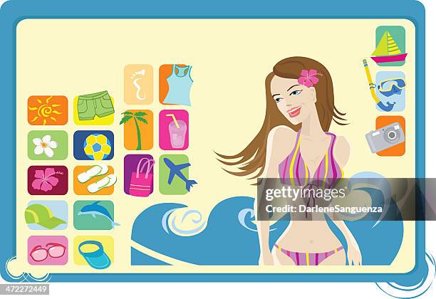 summertime - coconut balls stock illustrations