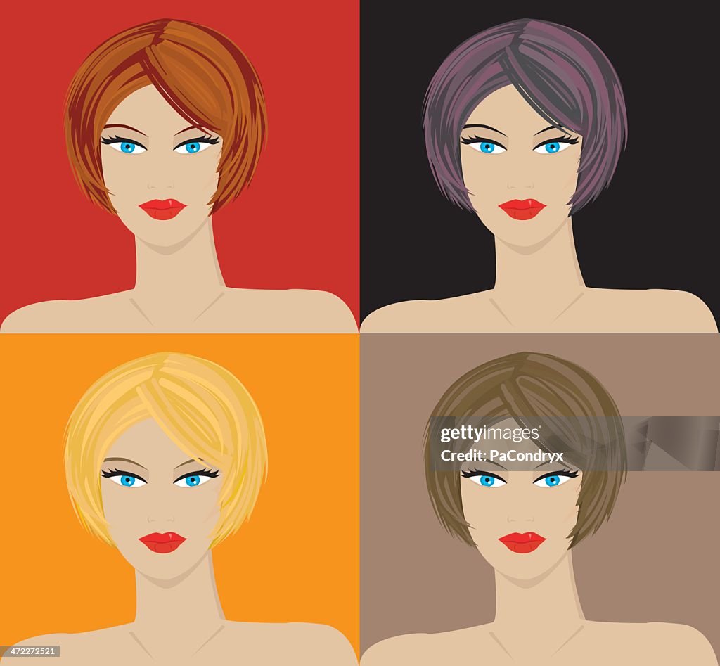Color Change Hair Styles High-Res Vector Graphic - Getty Images