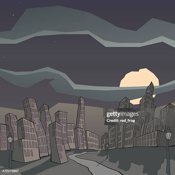 dead city - economic depression stock illustrations