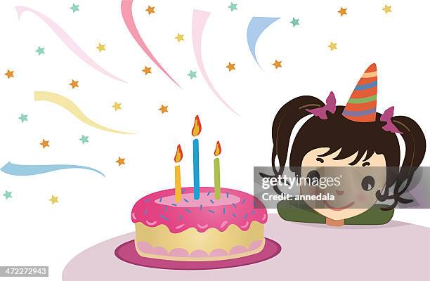 birthday wish - party hat vector stock illustrations