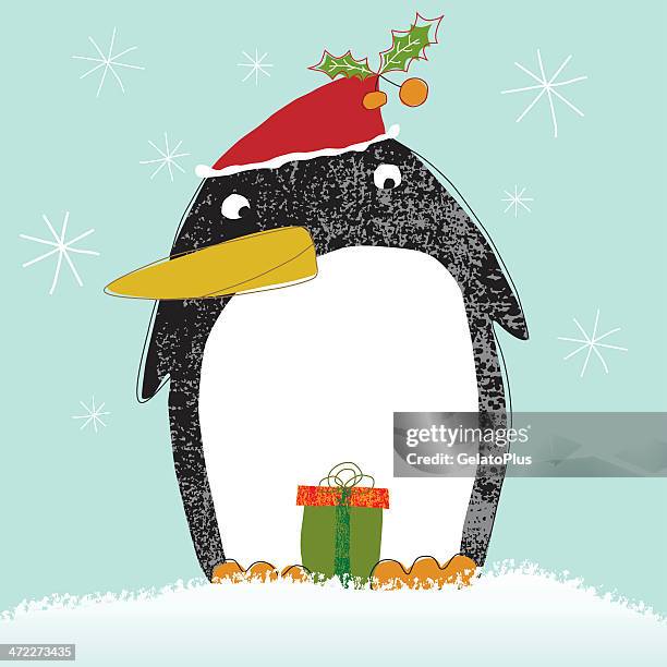 christmas penguin - christmas penguins stock illustrations