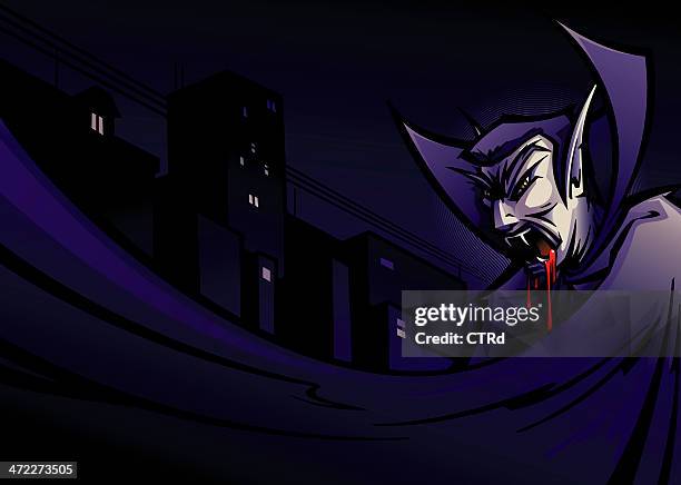 illustrazioni stock, clip art, cartoni animati e icone di tendenza di bloodthirsty vampiro - succhiare il sangue