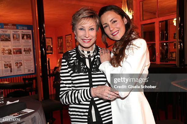 Dr. Antje-Katrin Kuehnemann and her daughter Jessica Guehring during the premiere of the play 'Altweiberfruehling' at Komoedie im Bayerischen Hof on...