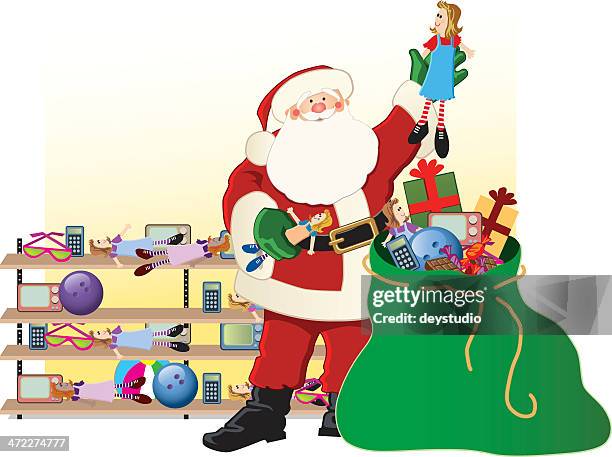 santa's toy bag - saint nicholas stock illustrations