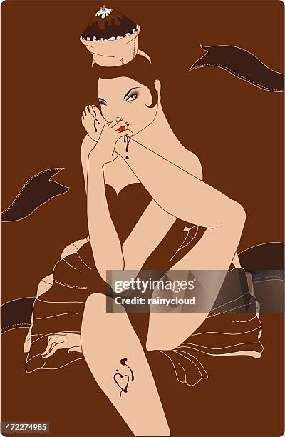 sweetie - chocolate face stock illustrations