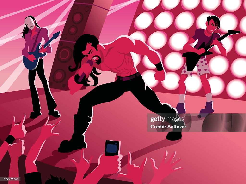 Rock Band Performing on Stage