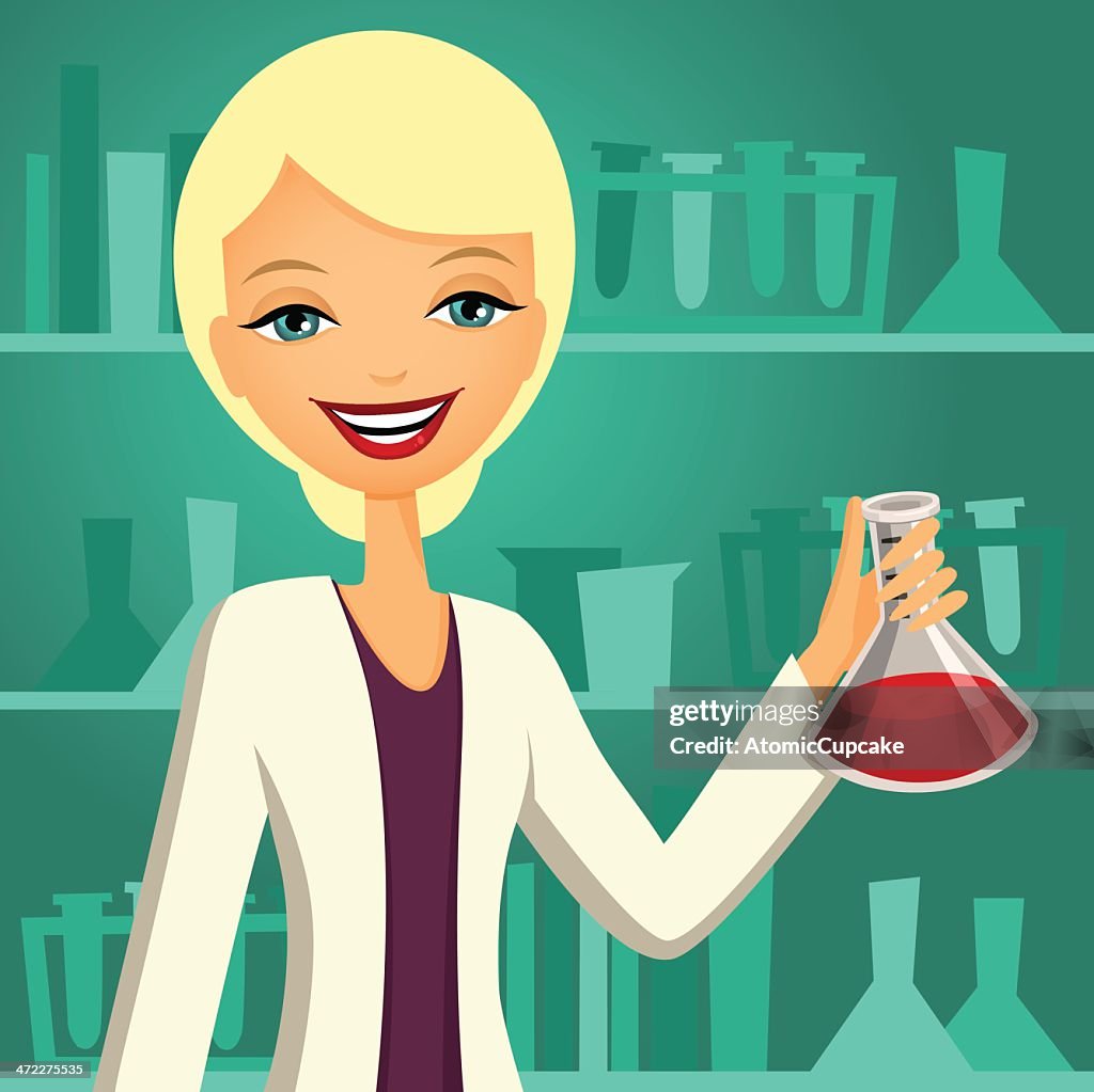 Pretty Chemist with a Beaker