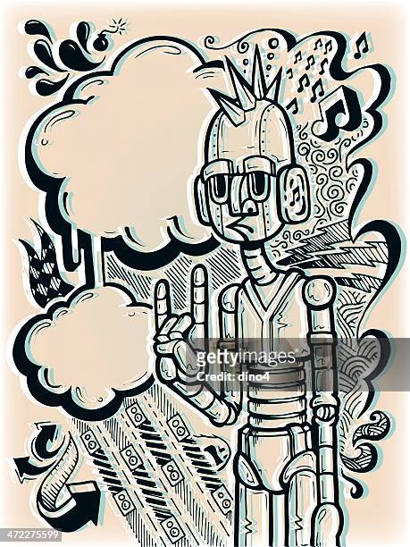 rockbot - music graffiti stock illustrations