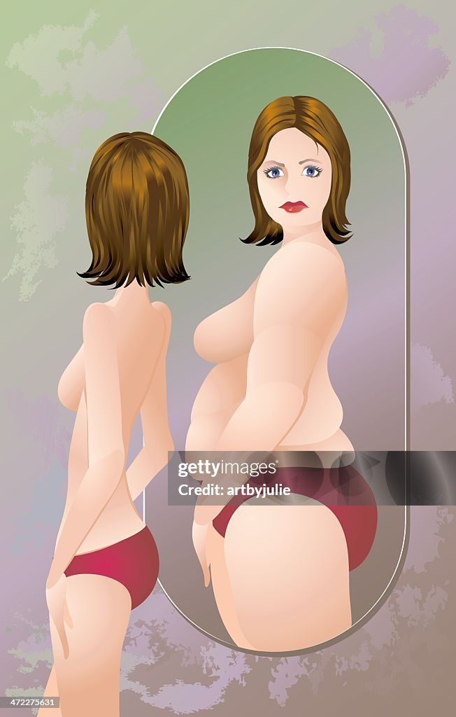 Mulher com anorexia ou bulimia