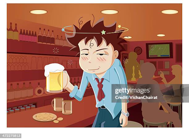 beer time - post work out snack stock illustrations