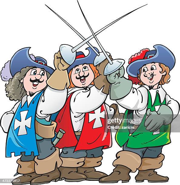 musketeers - musketeer stock illustrations