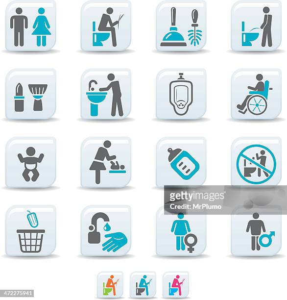 toilette symbole/simicoso kollektion - toilet sign stock-grafiken, -clipart, -cartoons und -symbole