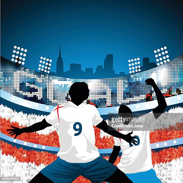 england scores a goal! - fan enthusiast stock illustrations