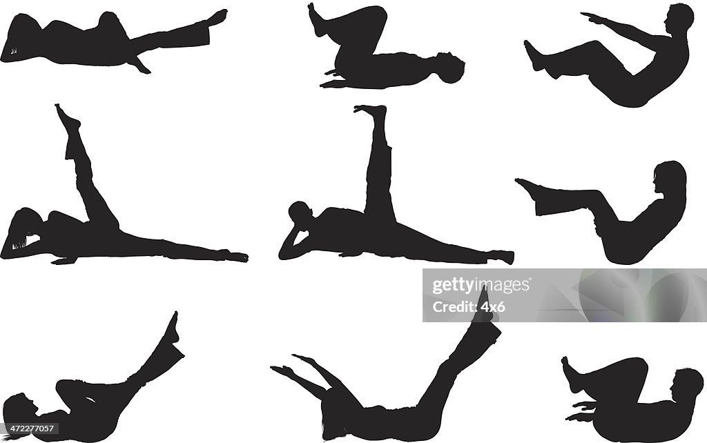 Women and men doing yoga