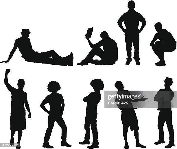 random men acting casual - person in recliner stock illustrations