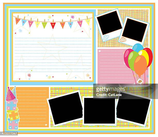 party page - birthday flag stock illustrations