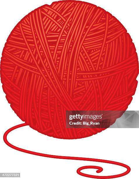 illustrazioni stock, clip art, cartoni animati e icone di tendenza di sfera di filato - gomitolo di lana