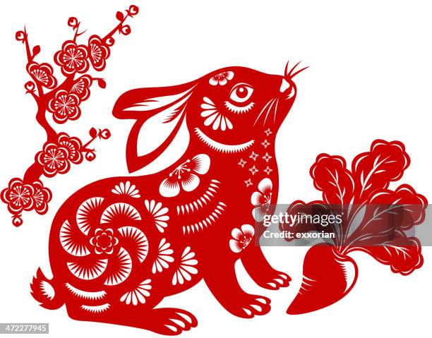 year of the rabbit - year of the rabbit stock illustrations