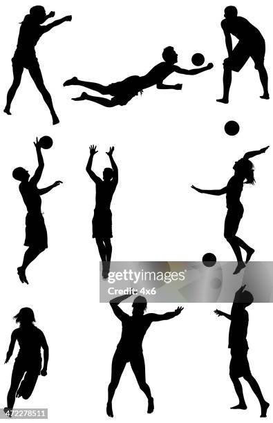 男性と女性のバレーボール - スポーツ バレーボール点のイラスト素材／クリップアート素材／マンガ素材／アイコン素材