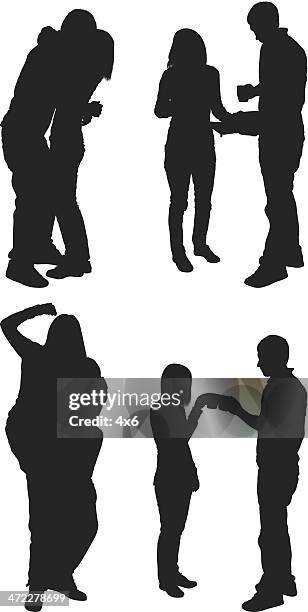 caring couples - men drinking tea stock illustrations