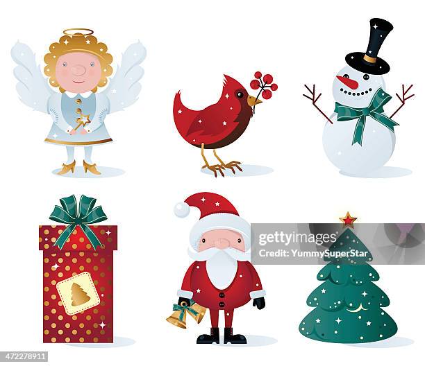 christmas icon set - yummy stock illustrations