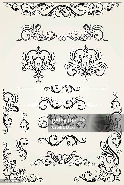 scroll set - mirror frame stock illustrations