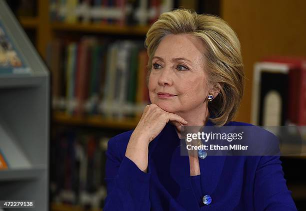 Democratic presidential candidate and former U.S. Secretary of State Hillary Clinton speaks at Rancho High School on May 5, 2015 in Las Vegas,...