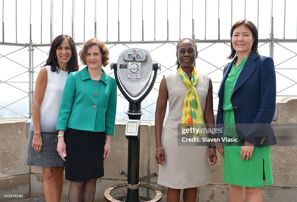 New York First Lady Chirlane McCray Visits The Empire State Building To Raise Awareness For Mental Health